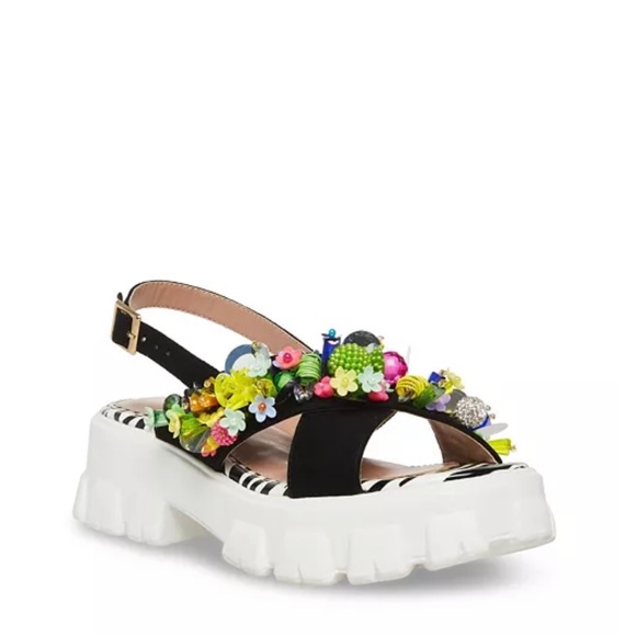 Betsey Johnson Frankee bead embellished platform sandals, size 8.5, NIB - Picture 7 of 12